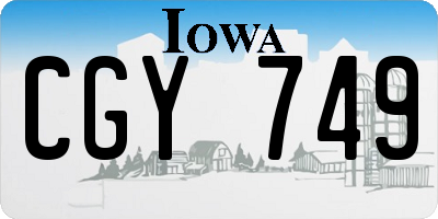 IA license plate CGY749