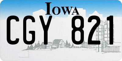 IA license plate CGY821