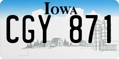 IA license plate CGY871