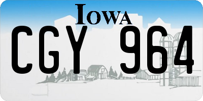 IA license plate CGY964
