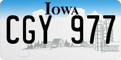 IA license plate CGY977