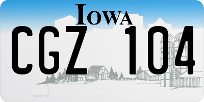 IA license plate CGZ104