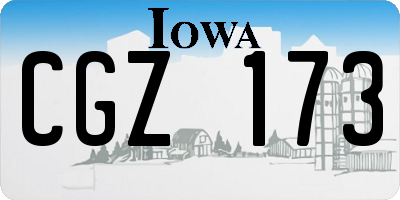 IA license plate CGZ173