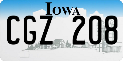 IA license plate CGZ208