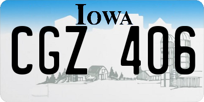 IA license plate CGZ406