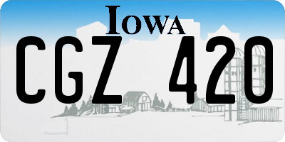 IA license plate CGZ420