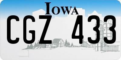 IA license plate CGZ433