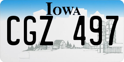 IA license plate CGZ497
