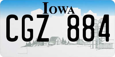 IA license plate CGZ884