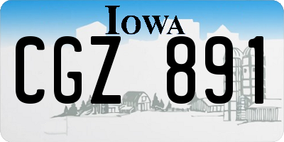 IA license plate CGZ891