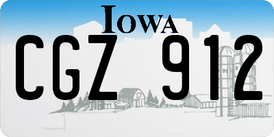 IA license plate CGZ912