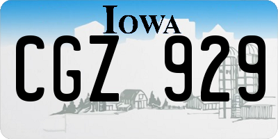 IA license plate CGZ929