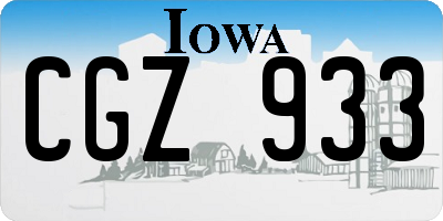 IA license plate CGZ933