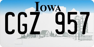 IA license plate CGZ957