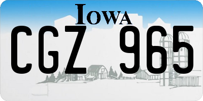 IA license plate CGZ965
