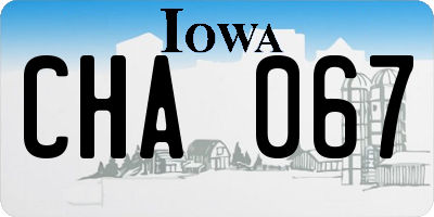 IA license plate CHA067