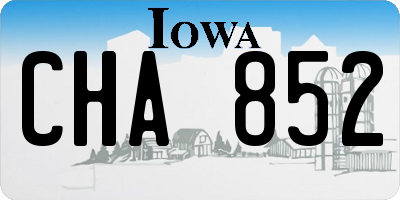 IA license plate CHA852