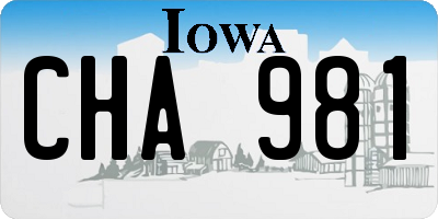 IA license plate CHA981