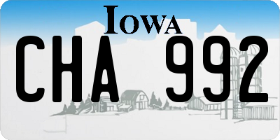 IA license plate CHA992