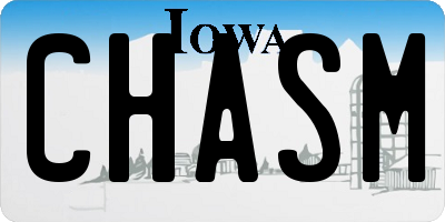 IA license plate CHASM