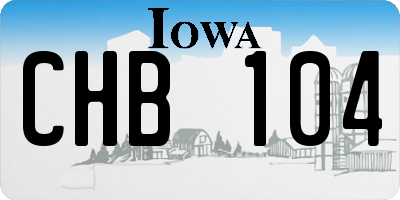 IA license plate CHB104