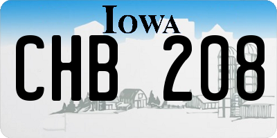 IA license plate CHB208