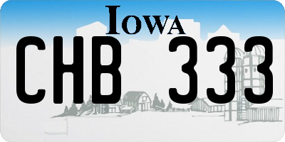 IA license plate CHB333