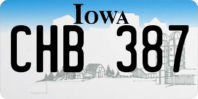 IA license plate CHB387