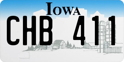 IA license plate CHB411