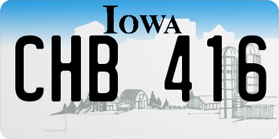 IA license plate CHB416