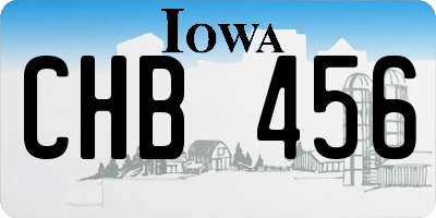 IA license plate CHB456