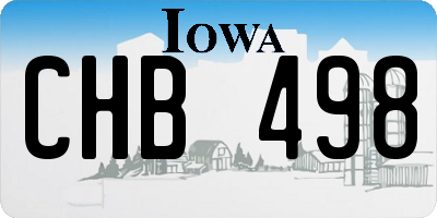 IA license plate CHB498