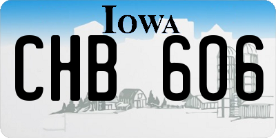 IA license plate CHB606