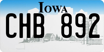 IA license plate CHB892