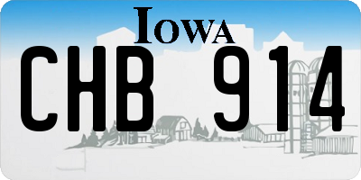 IA license plate CHB914
