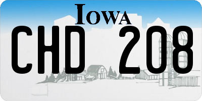IA license plate CHD208