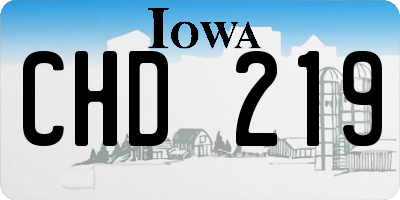 IA license plate CHD219