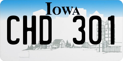 IA license plate CHD301