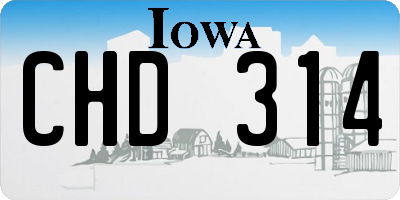 IA license plate CHD314