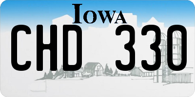 IA license plate CHD330