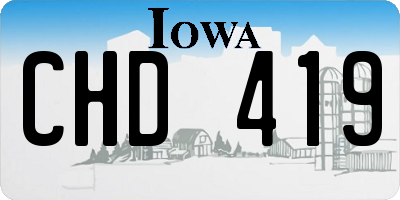 IA license plate CHD419