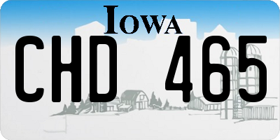 IA license plate CHD465