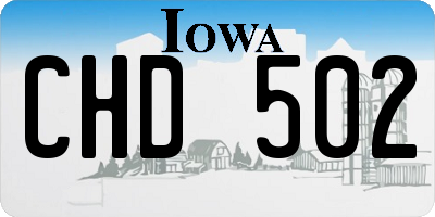 IA license plate CHD502