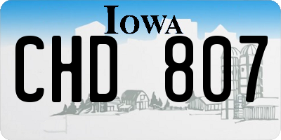 IA license plate CHD807