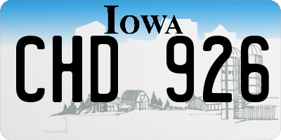 IA license plate CHD926
