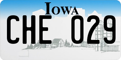 IA license plate CHE029