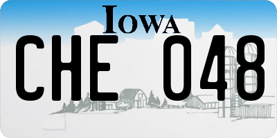 IA license plate CHE048