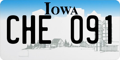 IA license plate CHE091