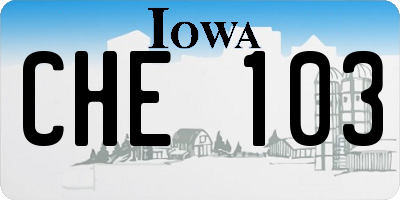 IA license plate CHE103