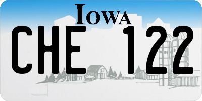 IA license plate CHE122